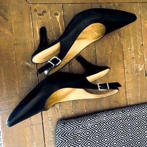 Antonio Melani black sling back pumps